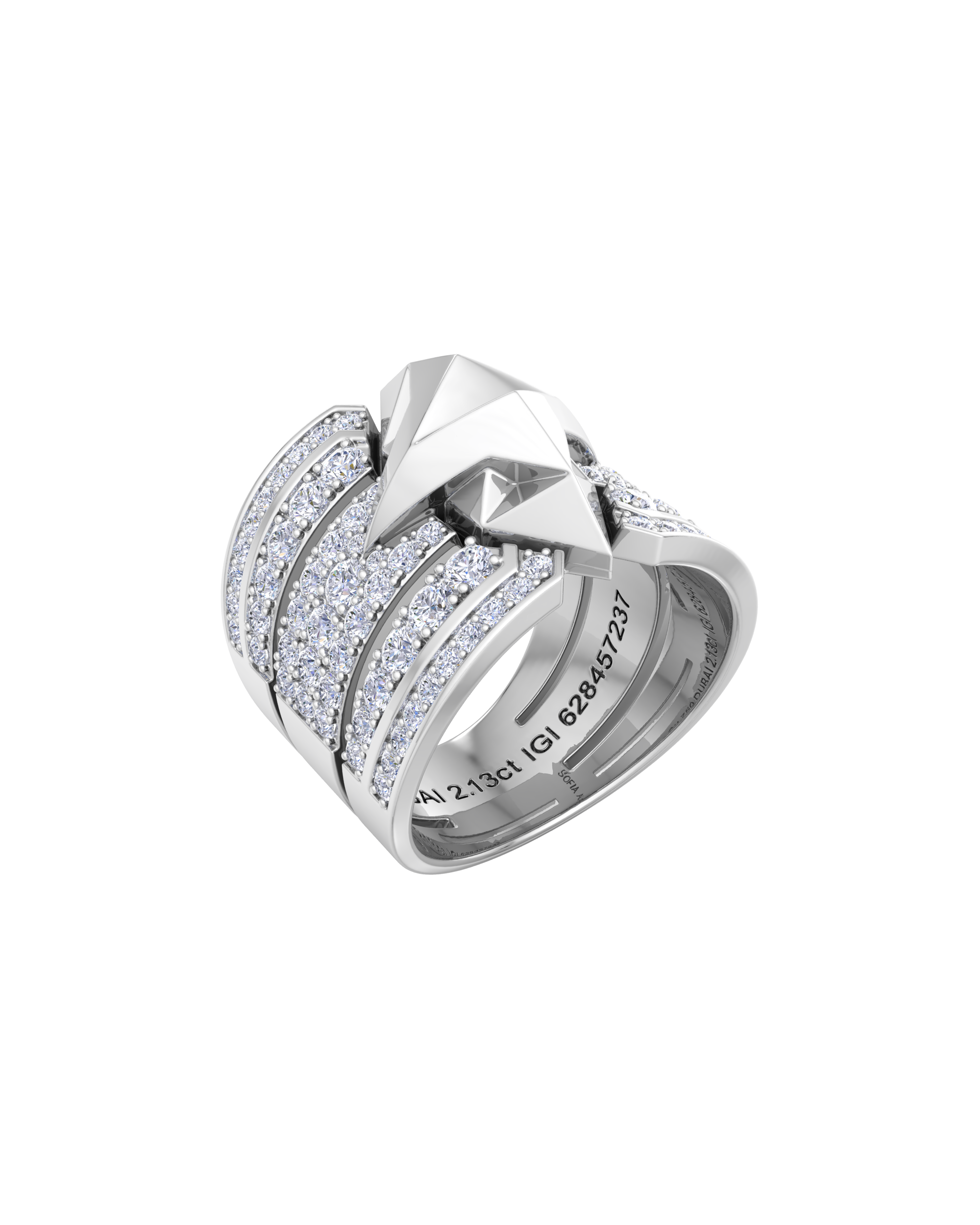 Athena Diamond Shield Ring 100 - Sofia Al Asfoor  